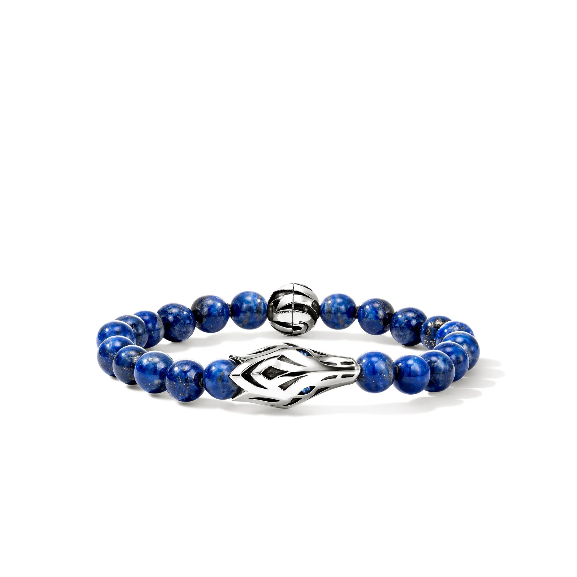 Naga Beaded Bracelet, Sterling Silver, Lapiz Lazuli, 8MM - 1