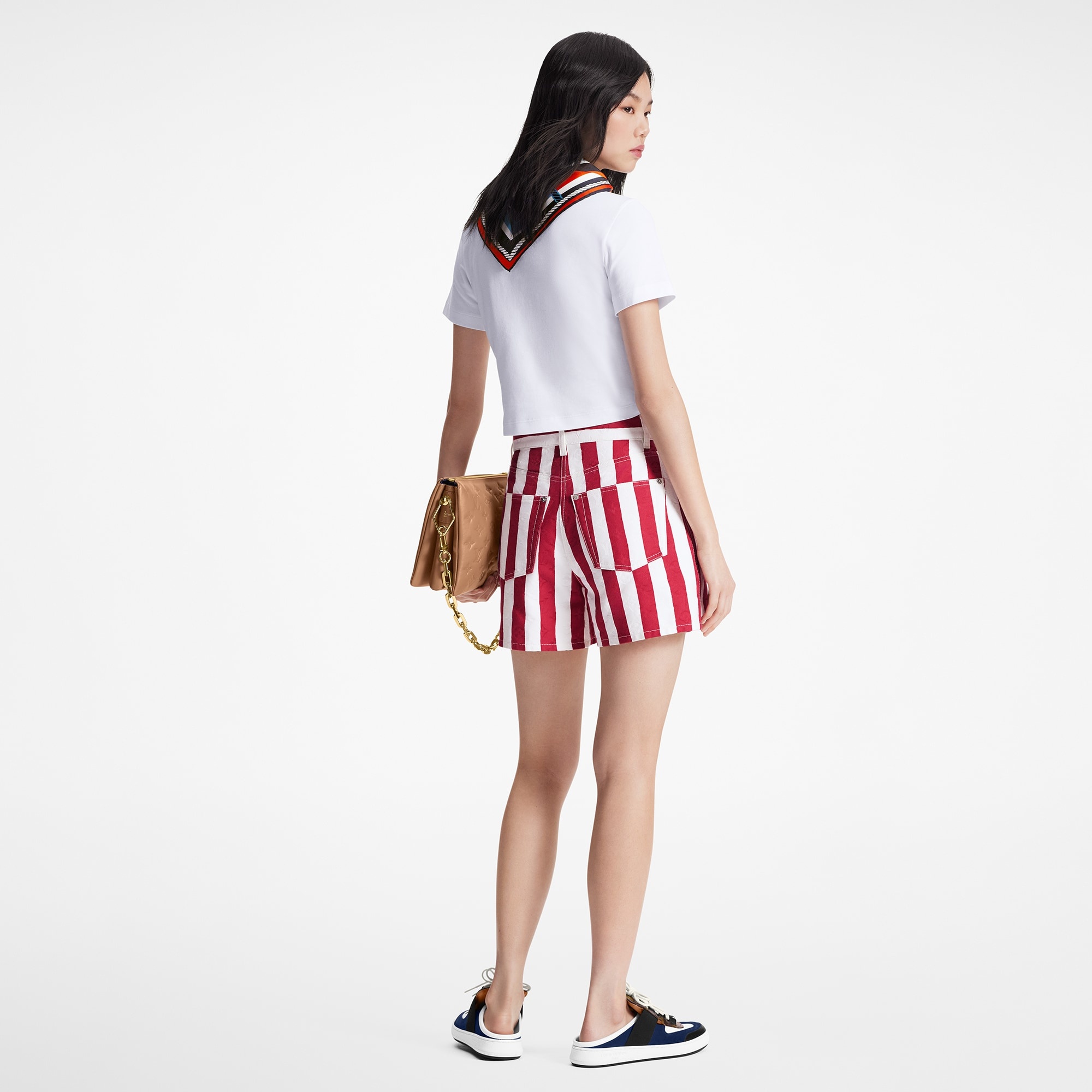 Parasol Stripes Denim Shorts - 3