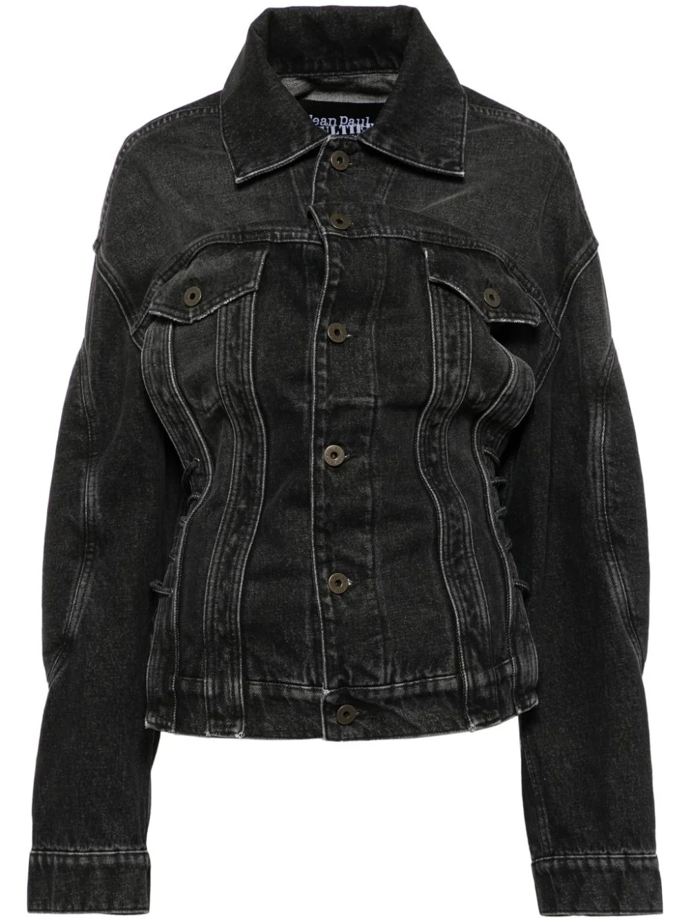 long-sleeved denim jacket - 1