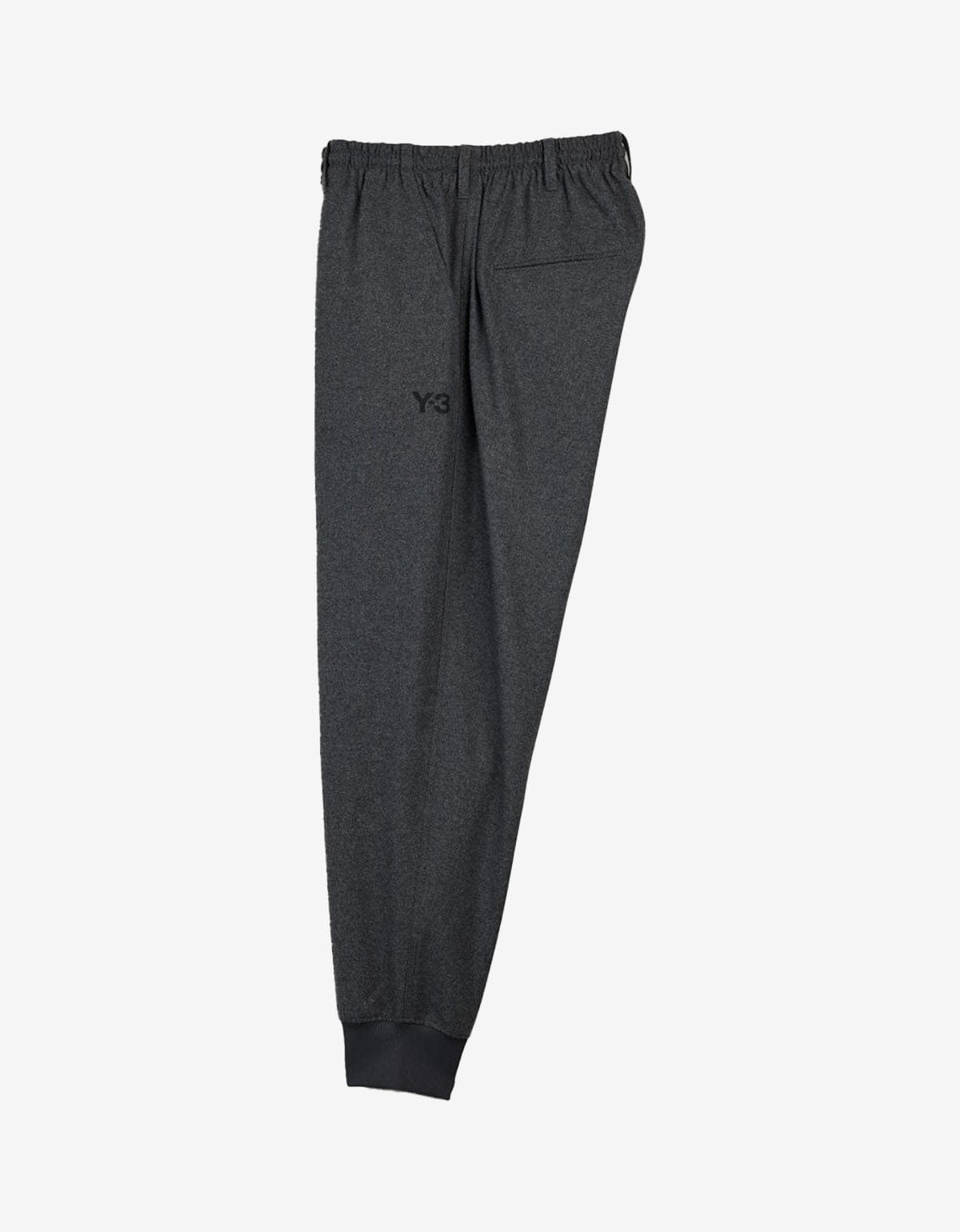Y-3 Grey Wool Flannel Cuffed Pants - 4