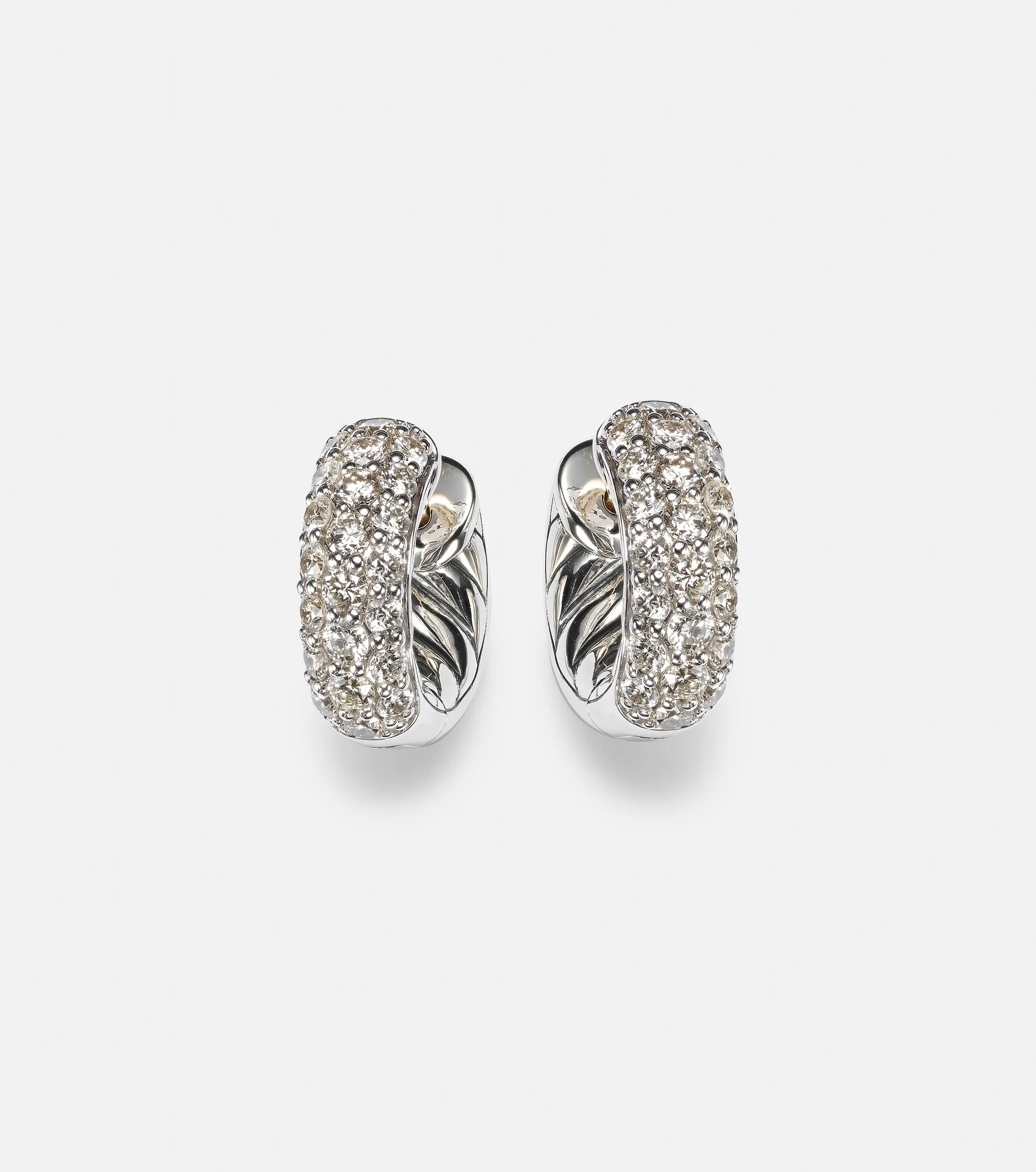DY Mercer® Micro sterling silver hoop earrings with diamonds - 1