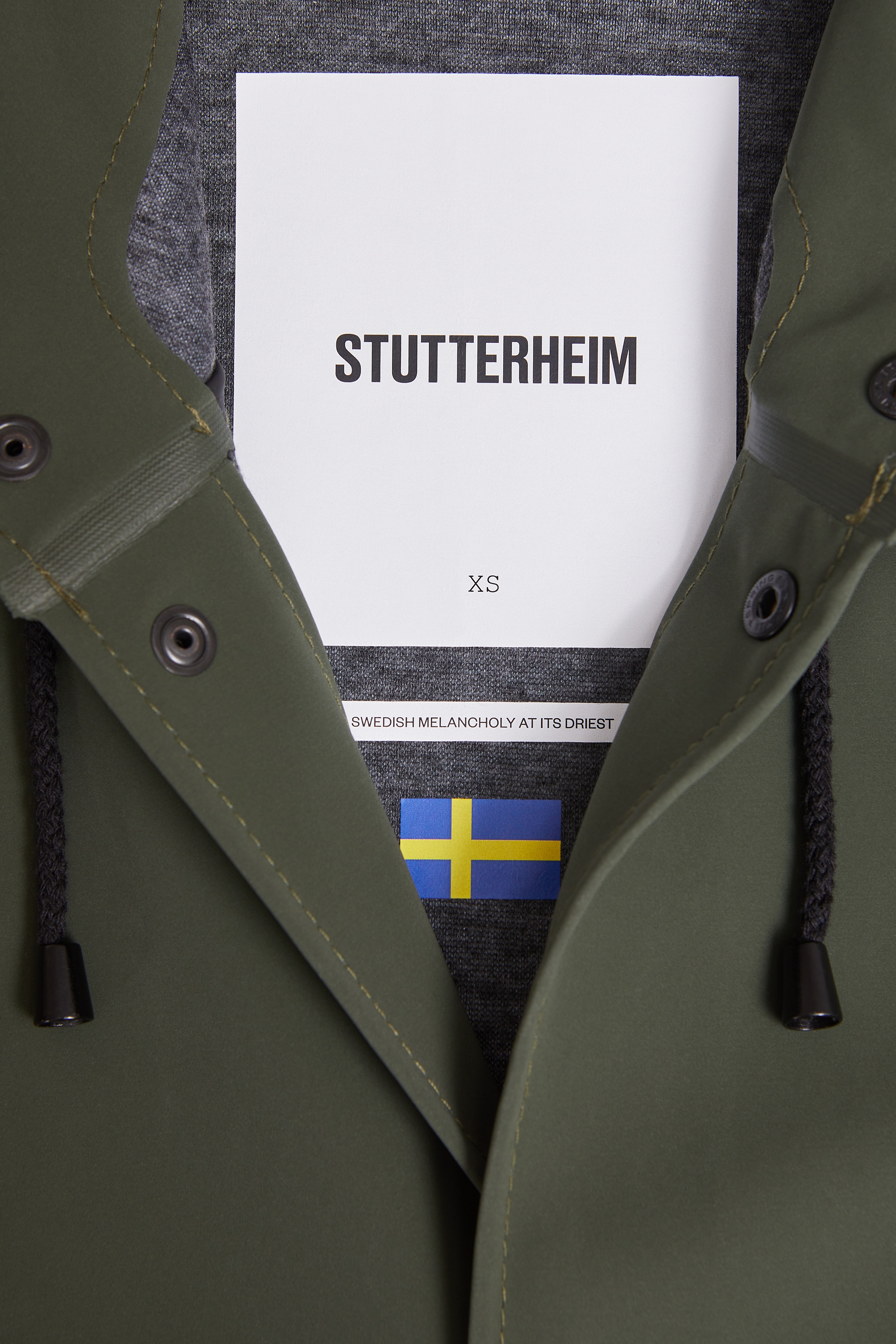Stockholm Long Matte Print Raincoat Dark Green - 7