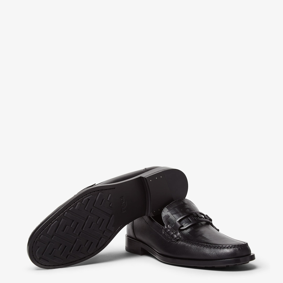 Black leather loafers - 5