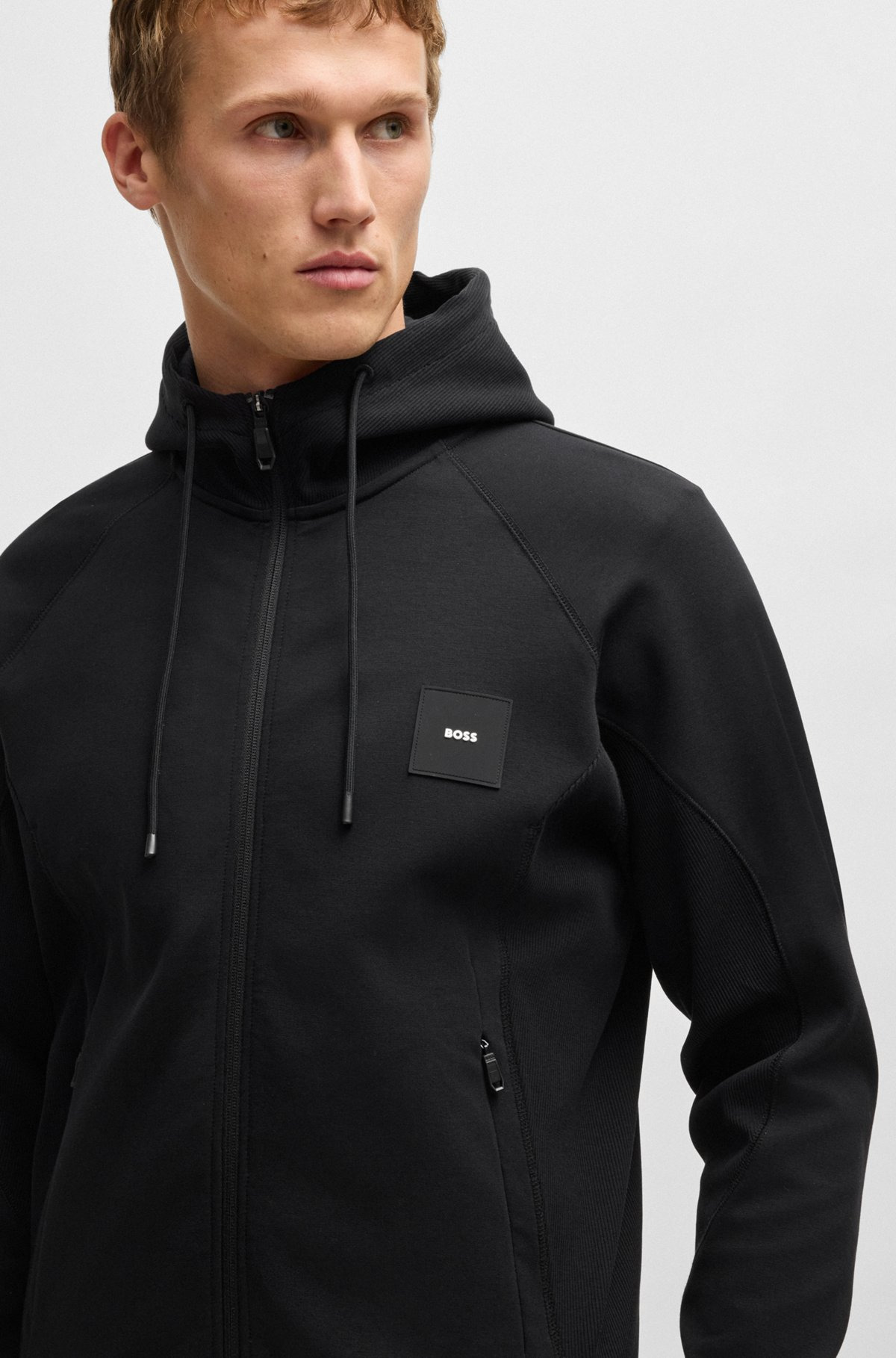 ZIP-UP HOODIE WITH LOGO PATCH - 3