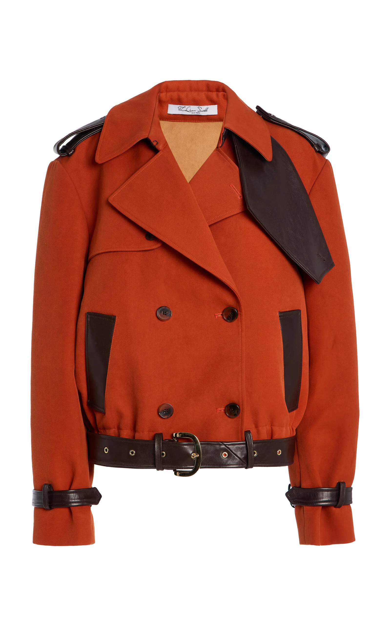 Belted Cotton-Blend Jacket orange - 1