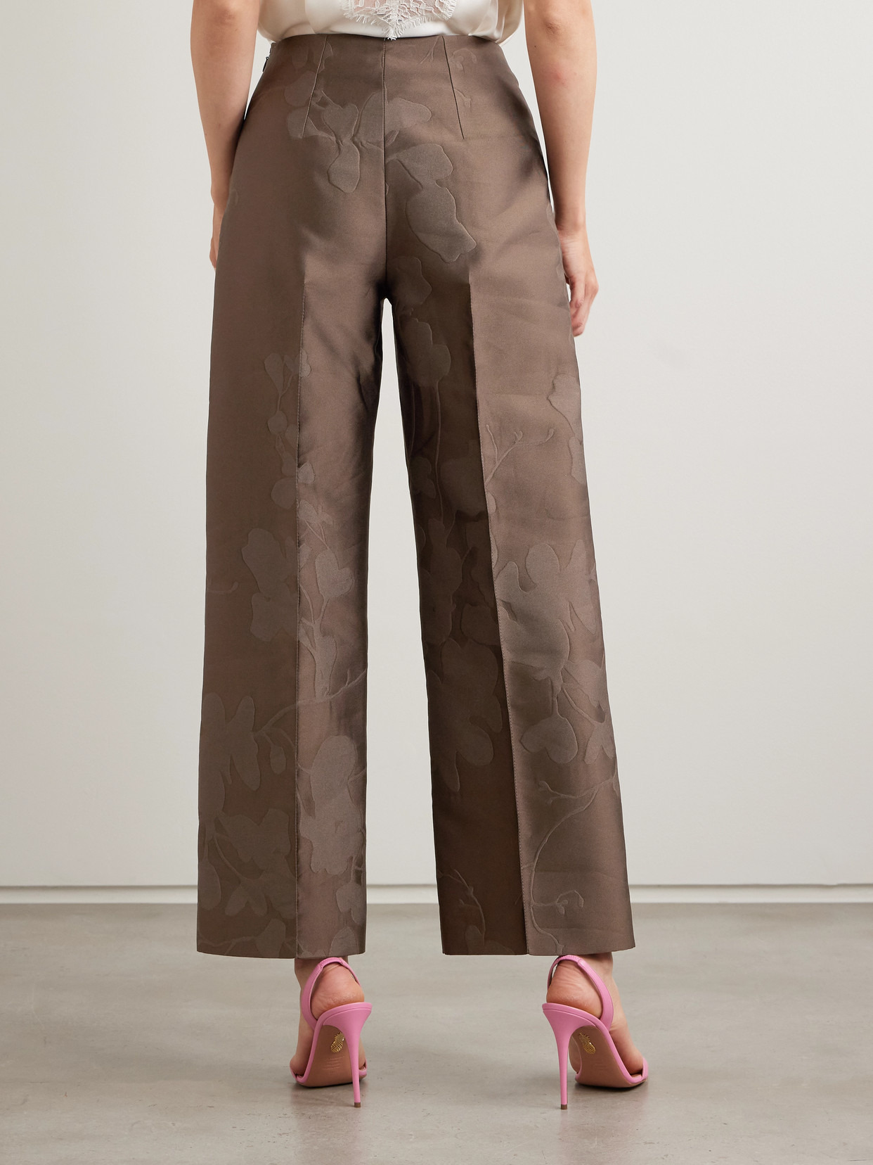 Daffy Cropped Cloqué Wide-leg Pants - 3