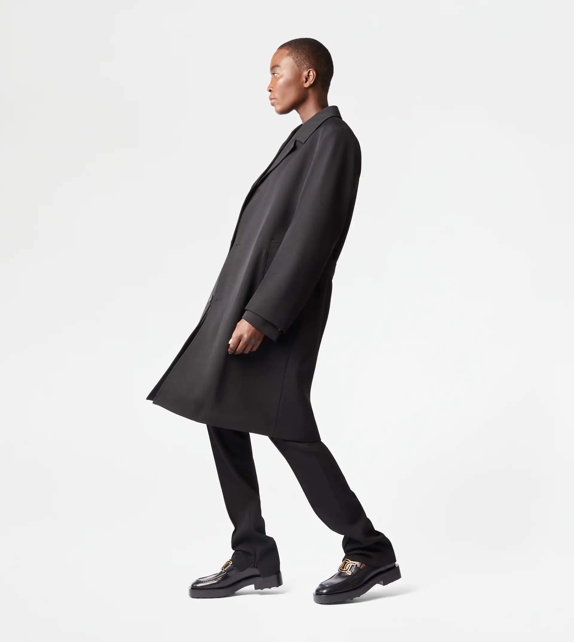 OVER COAT IN WOOL - BLACK - 4