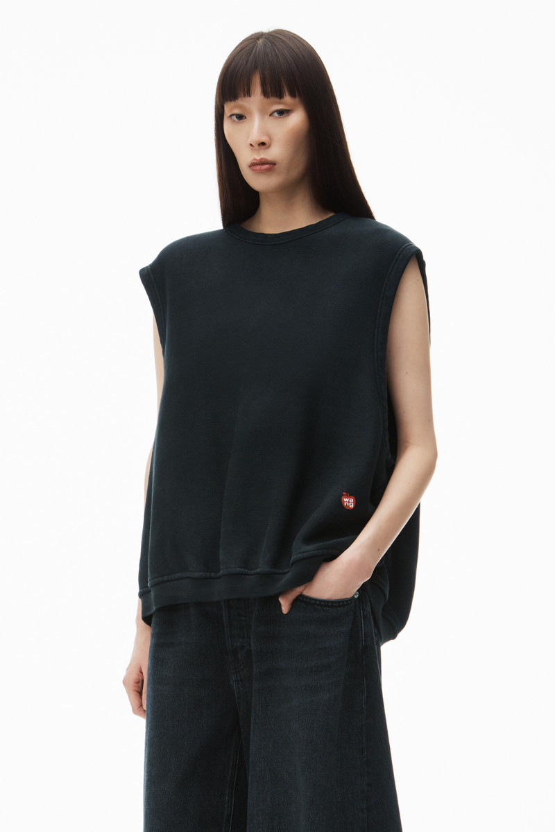 Alexander Wang Sleeveless Crew Neck Vest In Terry outlook