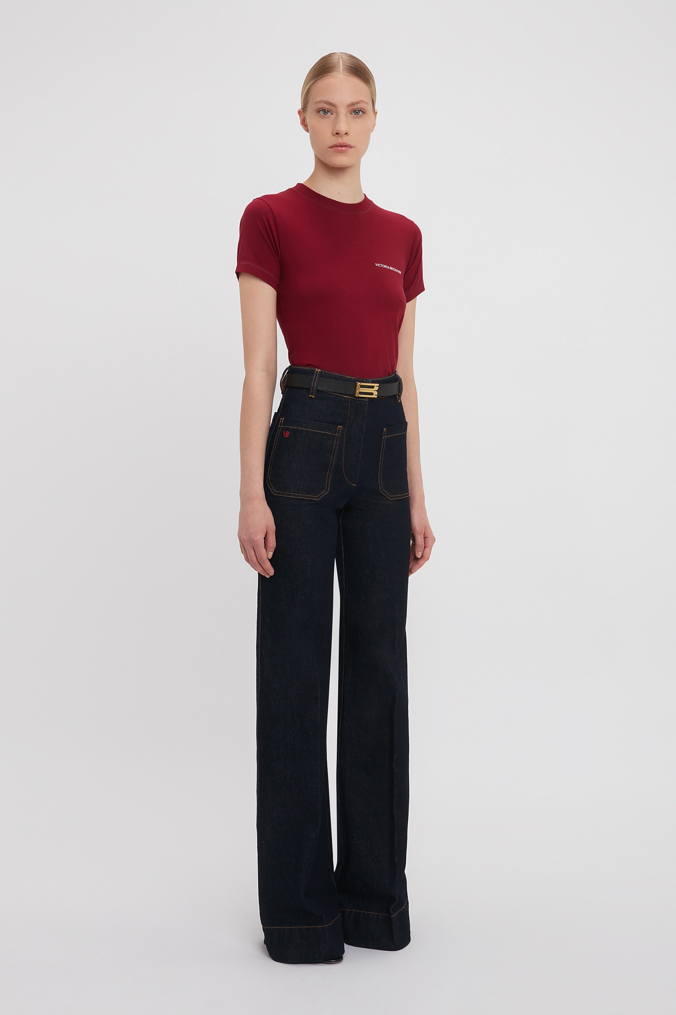 Exclusive Shrunken Logo Tee In Oxblood - 3
