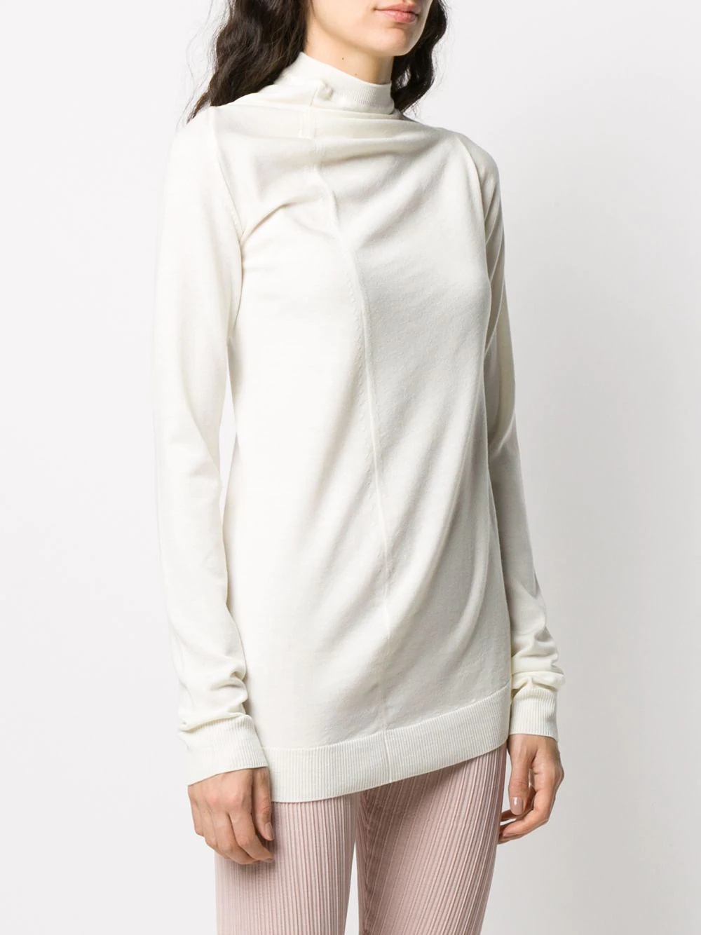 ruched-detail asymmetric jumper - 3