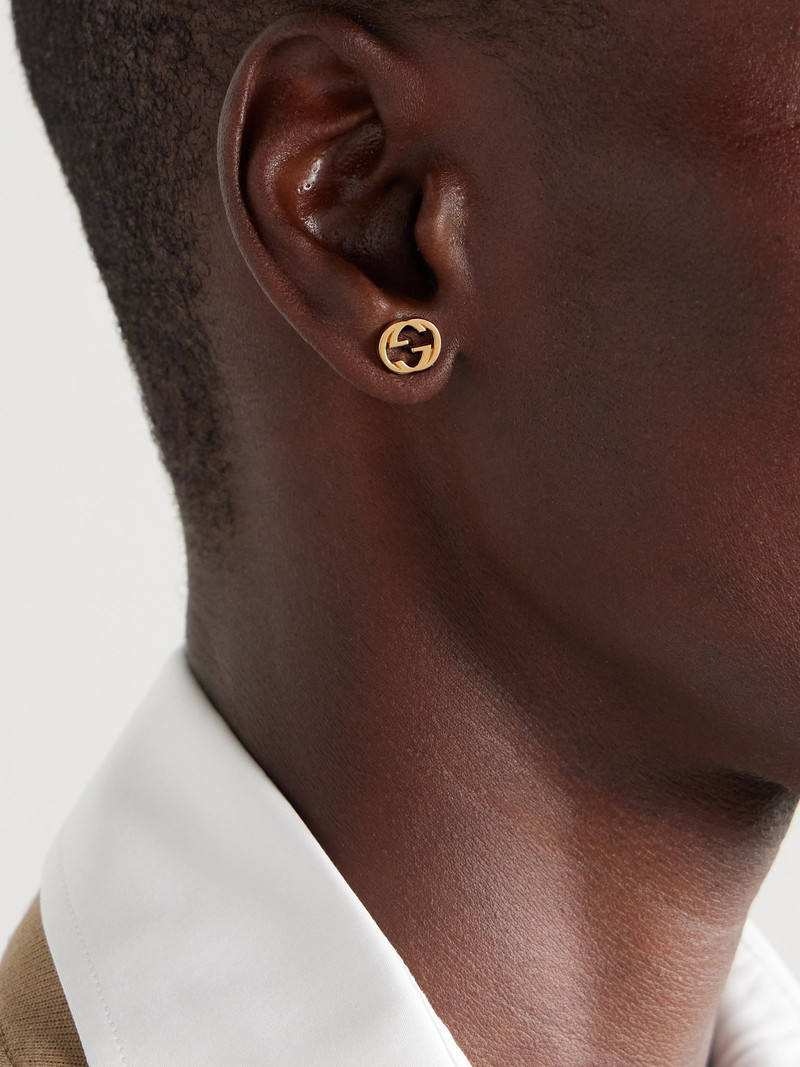 GUCCI Interlocking G 18-karat gold earrings Gold outlook