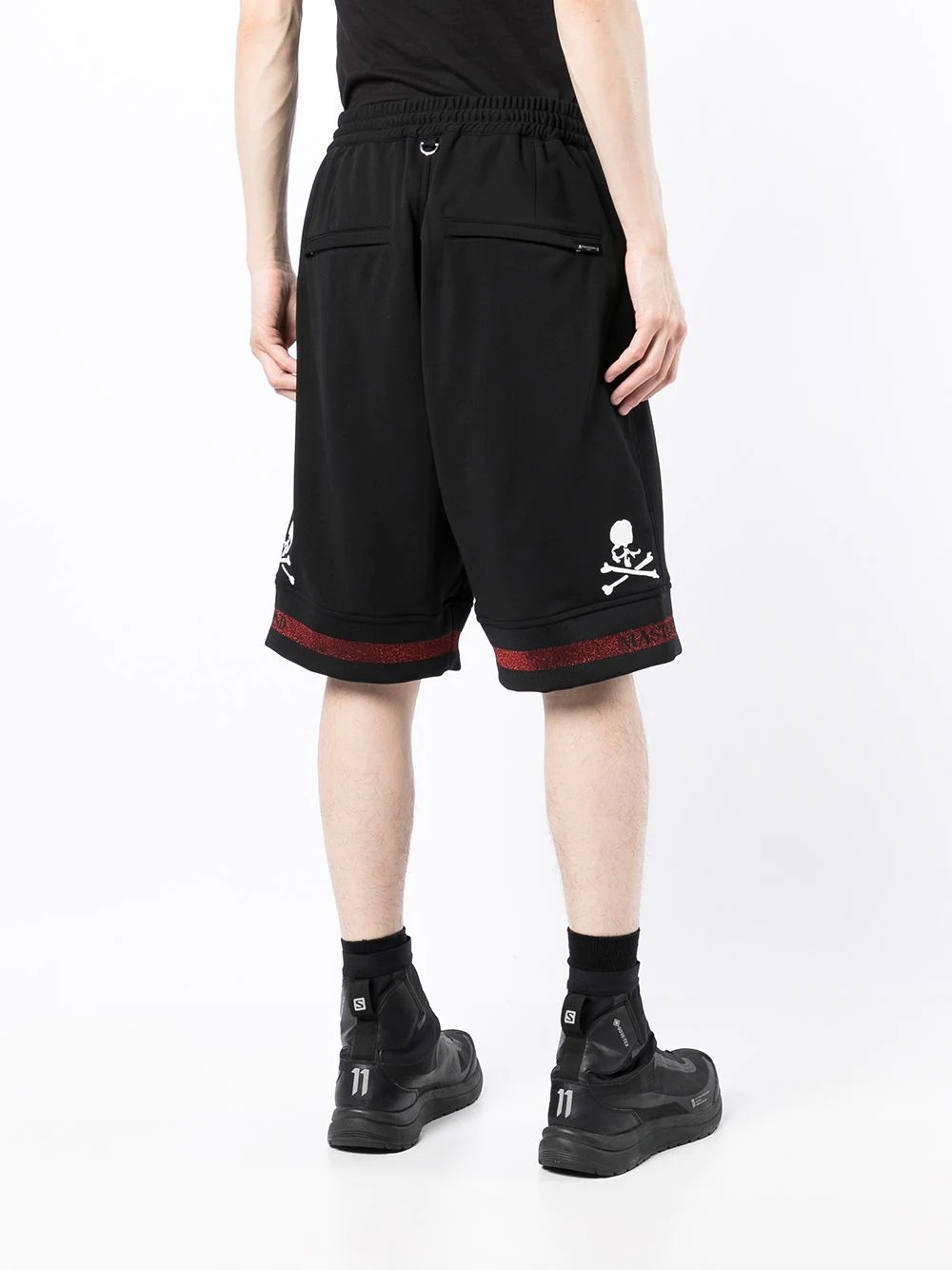 skull-print logo-hem shorts - 4