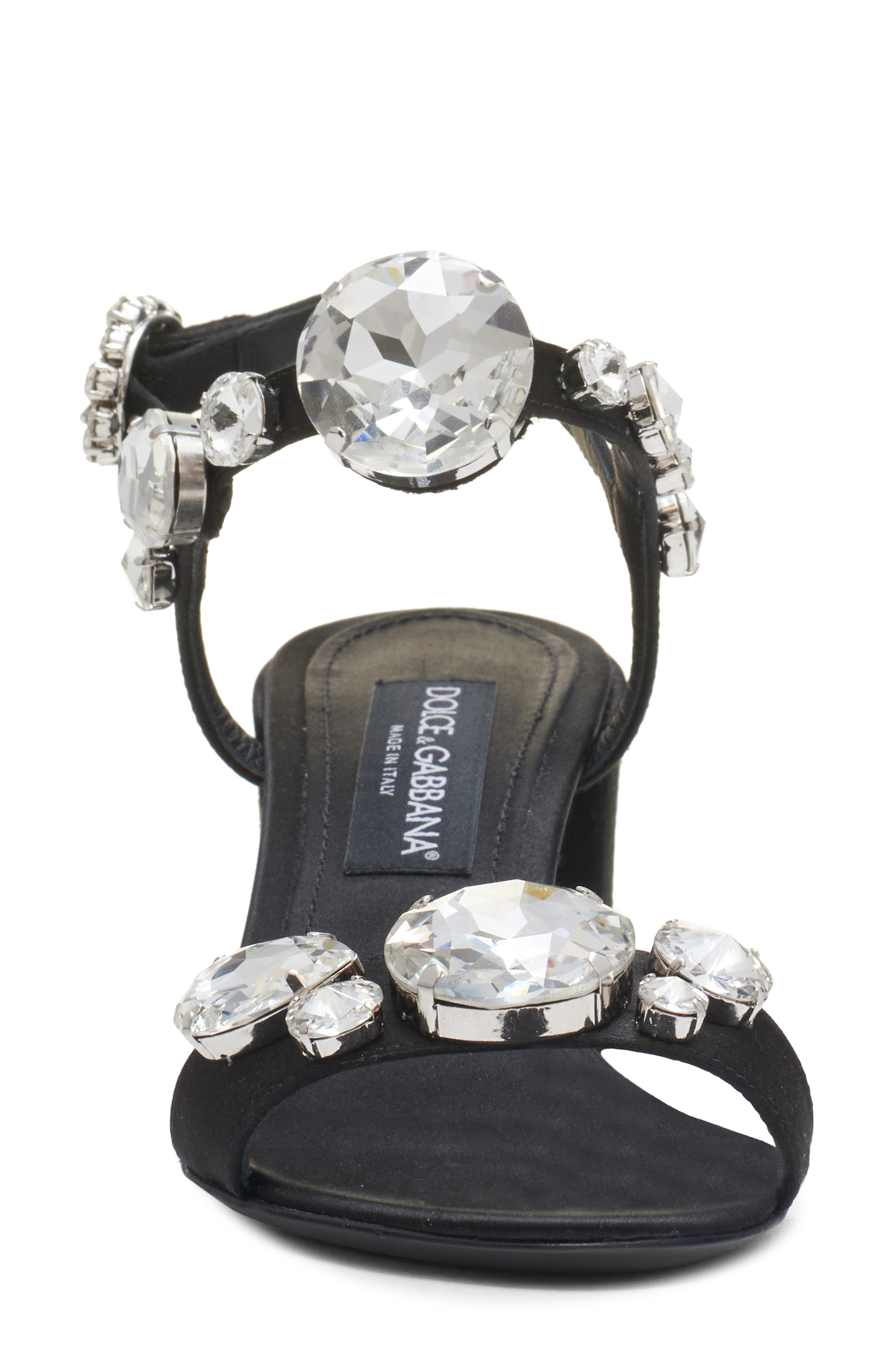 Dolce&Gabbana Crystal Embellished Sandal in Nero/Crystal at Nordstrom - 4