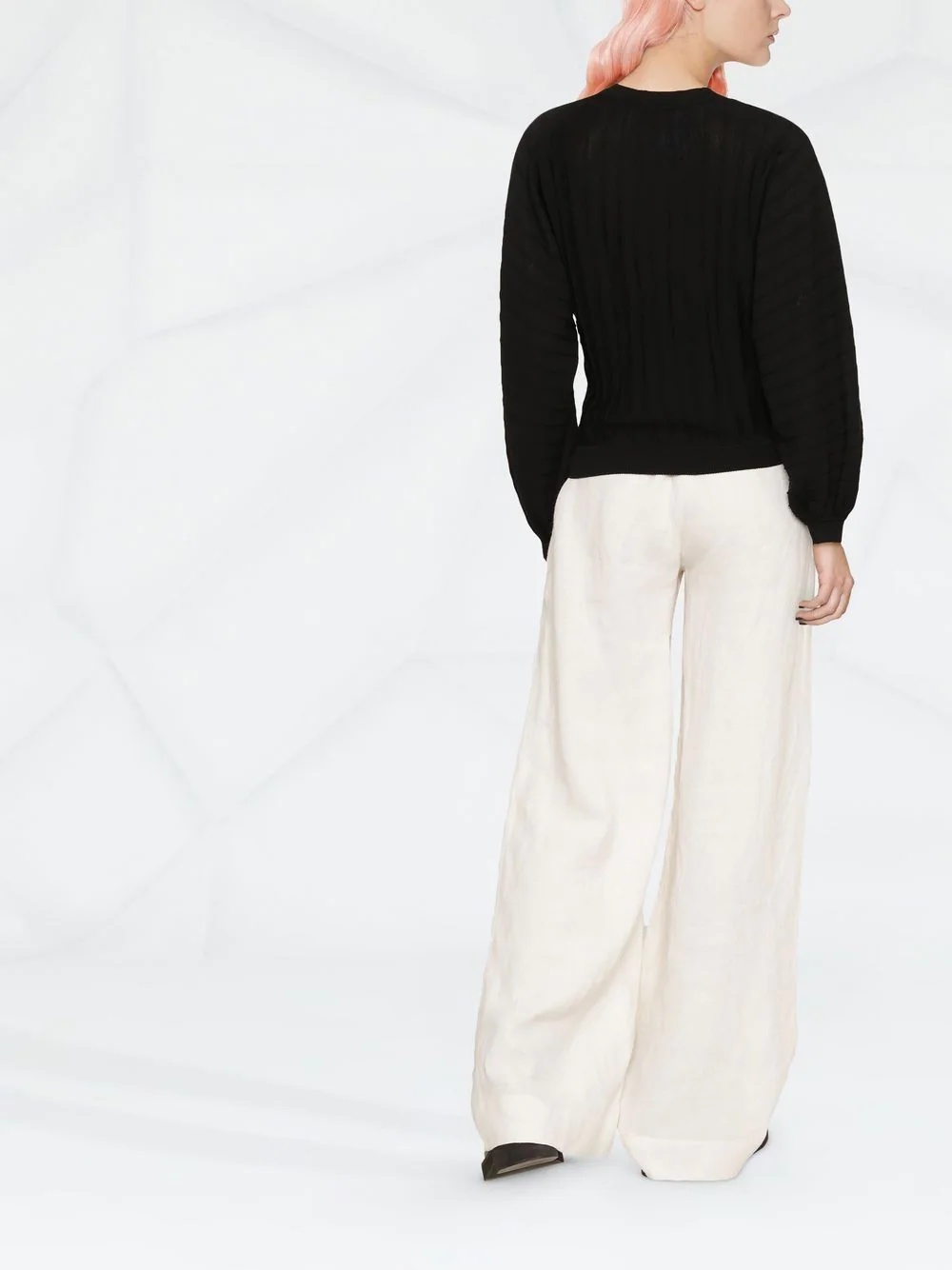 relaxed crew-neck jumper - 3