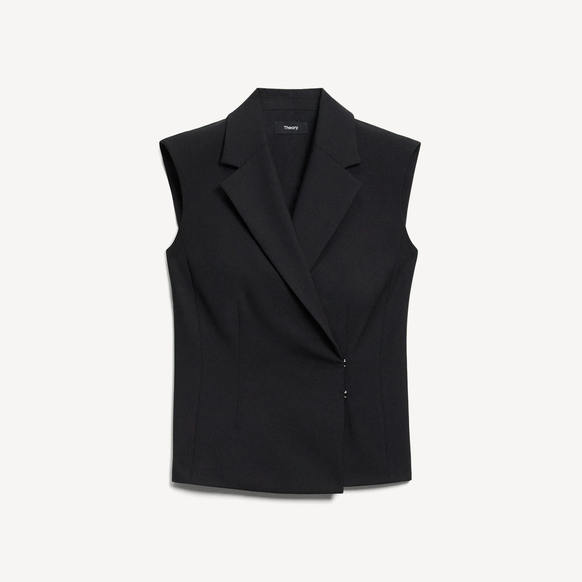 Asymmetrical Vest in Good Wool - 1