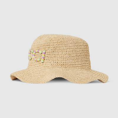 GUCCI Straw hat with Gucci patch outlook