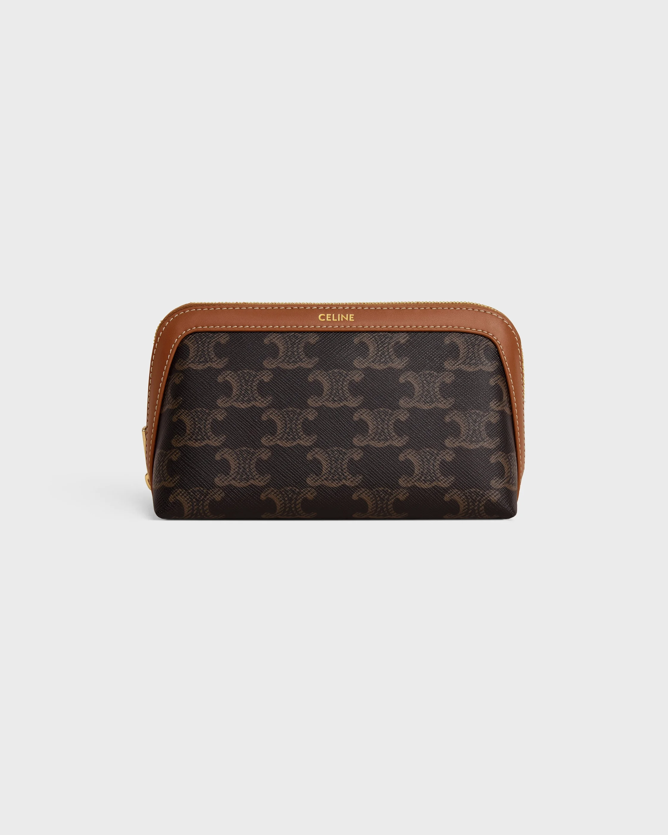 COSMETIC LIPSTICK POUCH IN TRIOMPHE CANVAS AND CALFSKIN - 1