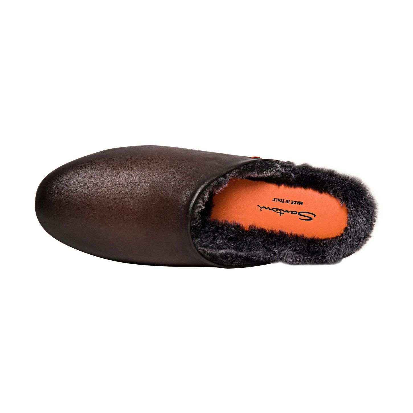 Men’s polished brown leather slipper - 4