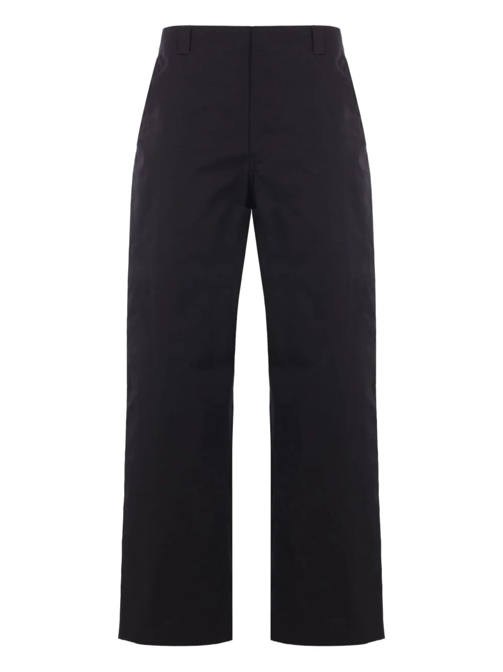 button-fastening twill trousers - 1