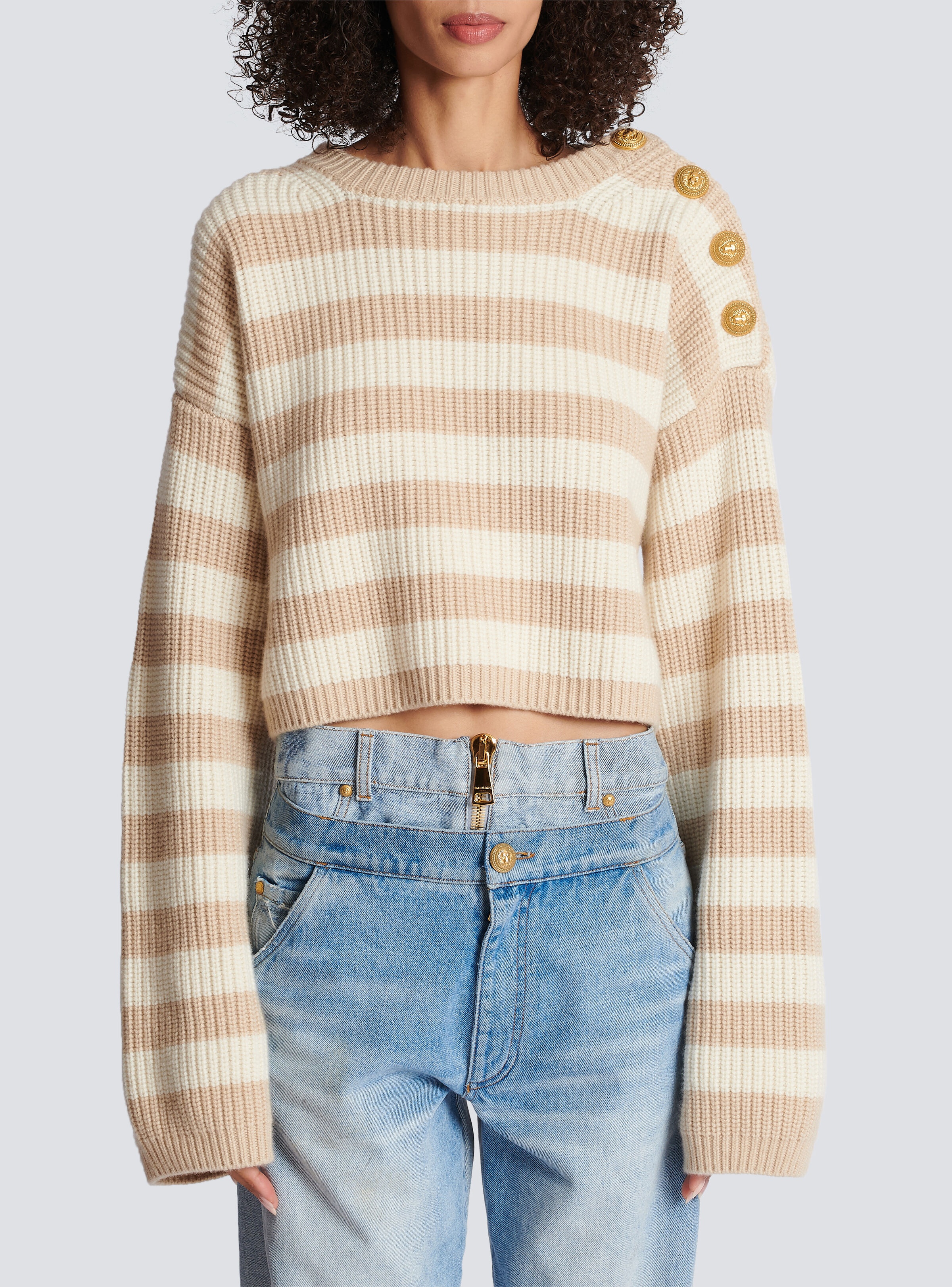 Striped cashmere jumper - 5