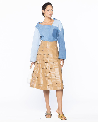 A.W.A.K.E. MODE Weaved Eco Vegan Leather Skirt outlook