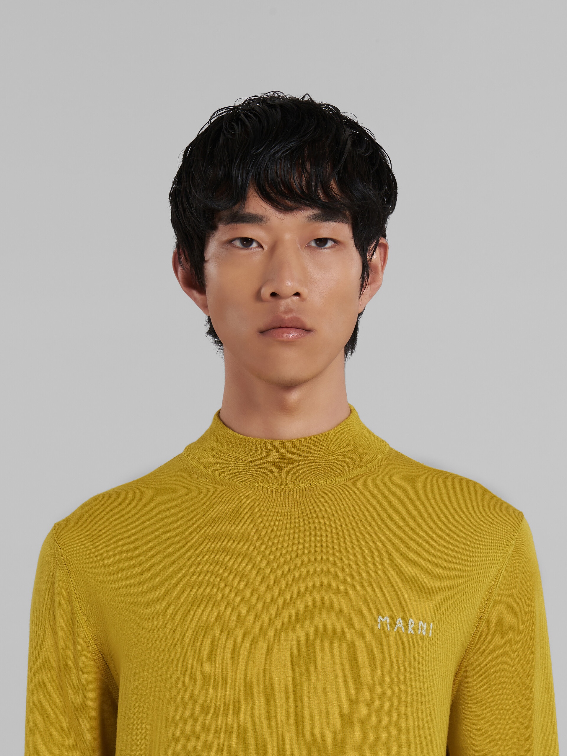 LIME GREEN VIRGIN WOOL JUMPER WITH EMBROIDERY - 4