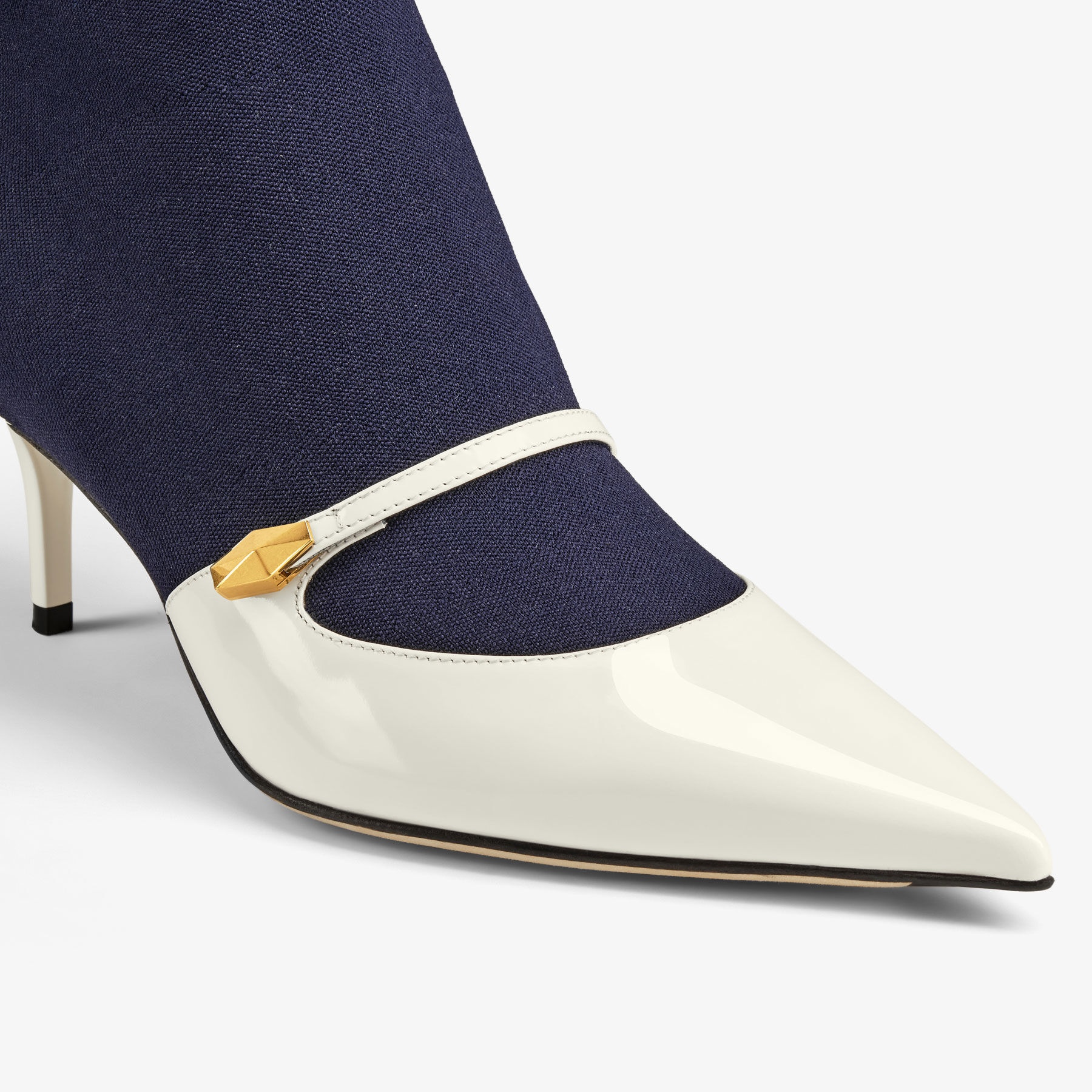 Carolyn Ankle Boot 60
Latte & Navy Leather & Knit Ankle Boots - 4