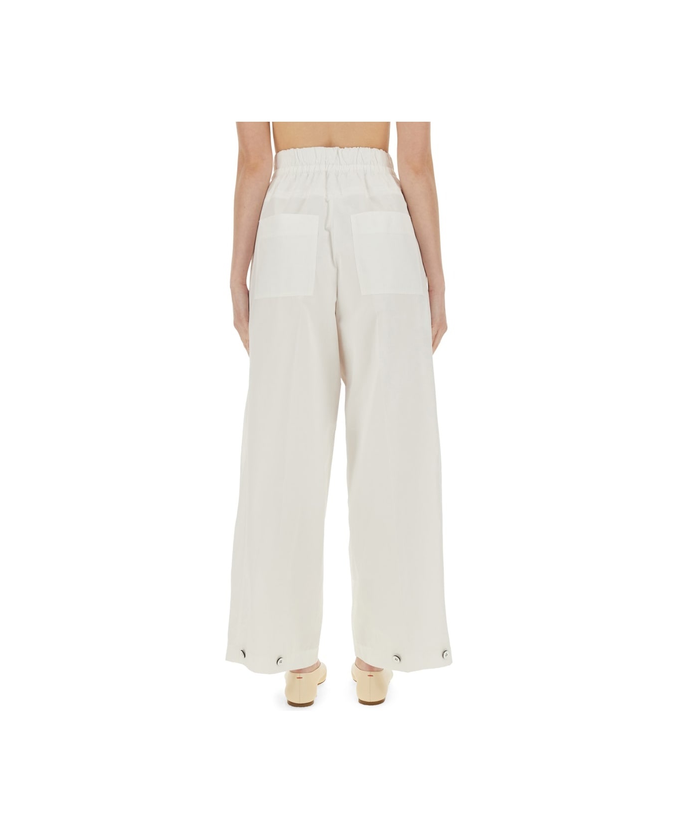 Wide Pants In Cotton Gabardine - 3