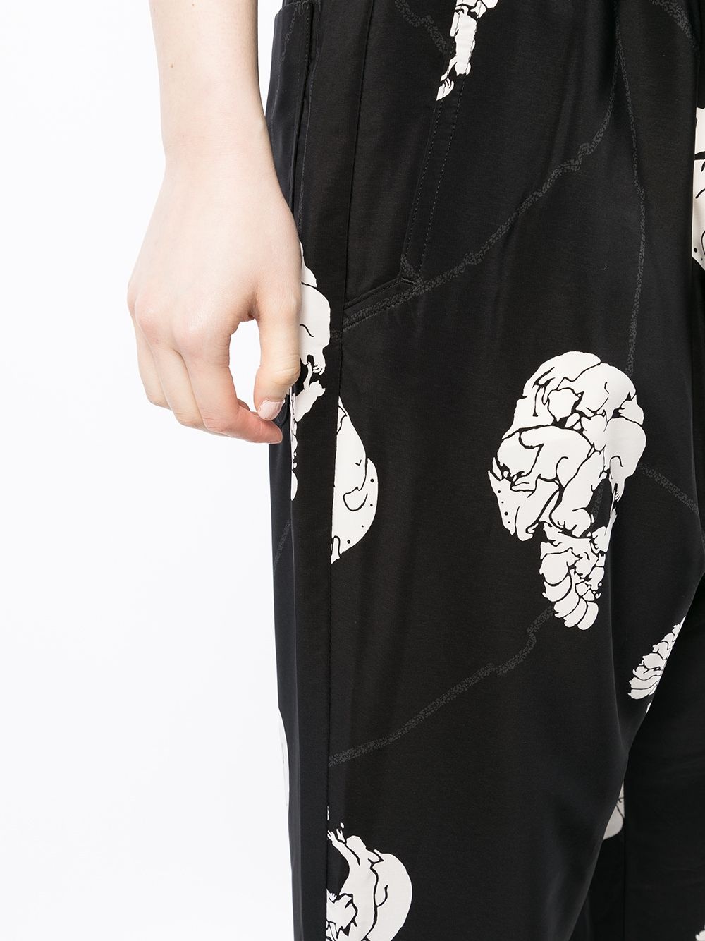 skull-print tapered trousers - 5