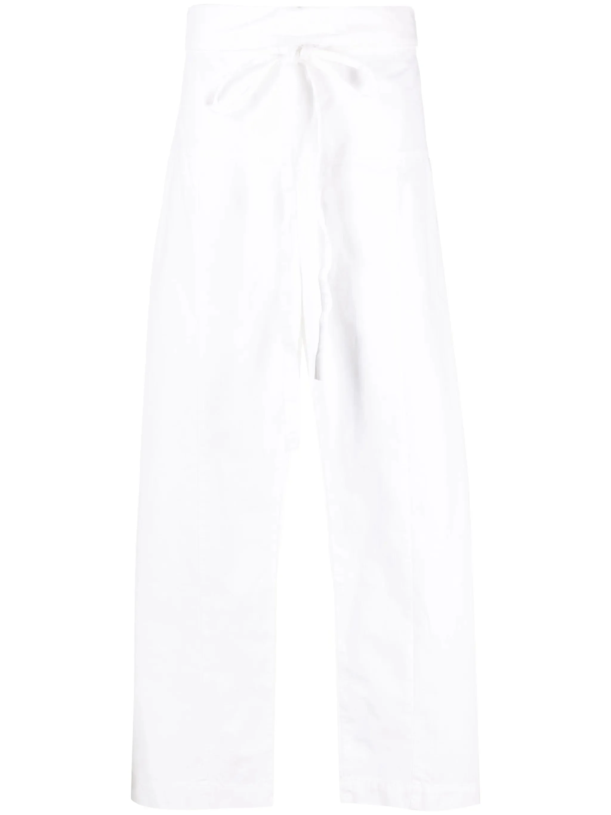 drawstring-waist wide-leg trousers - 1