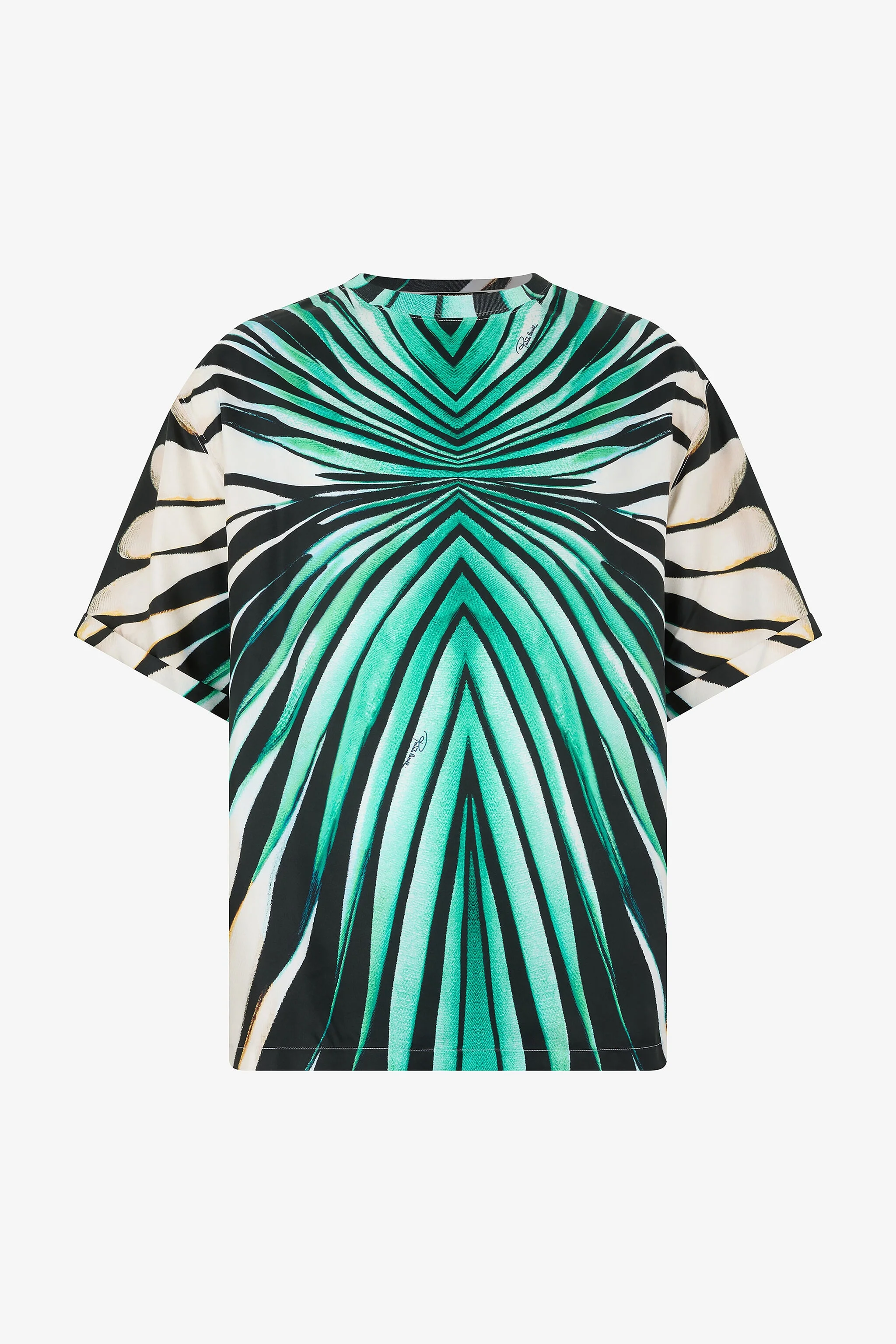 Silk-Blend T-Shirt with Ray of Sea Print - 1