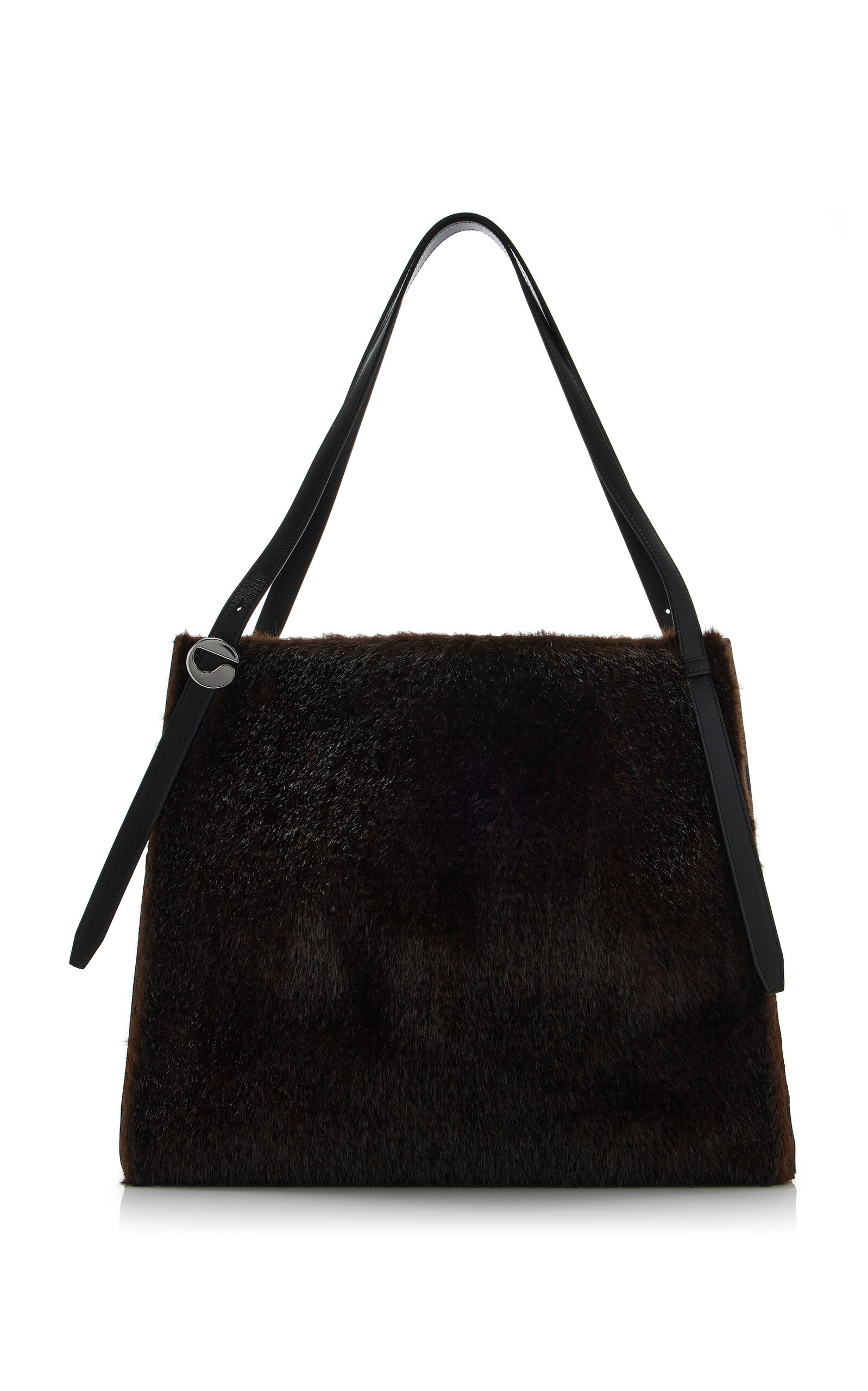 Belt Faux Fur Tote Bag brown - 4