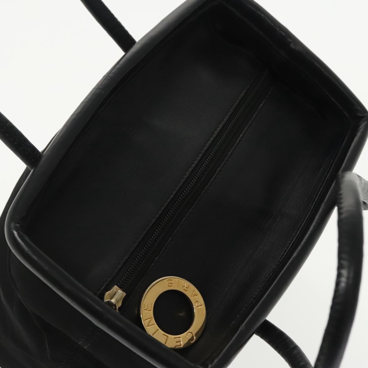 CELINE Hand Bag Nylon Black Gold - 6