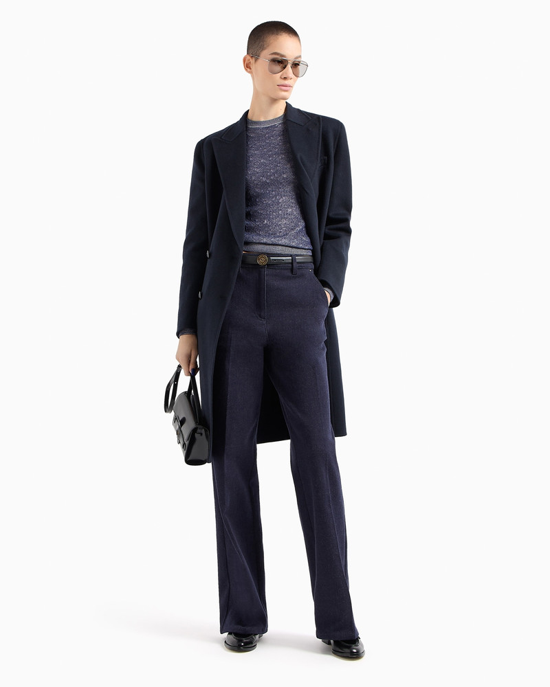GIORGIO ARMANI Denim Collection crew-neck jumper in viscose-blend waffle outlook