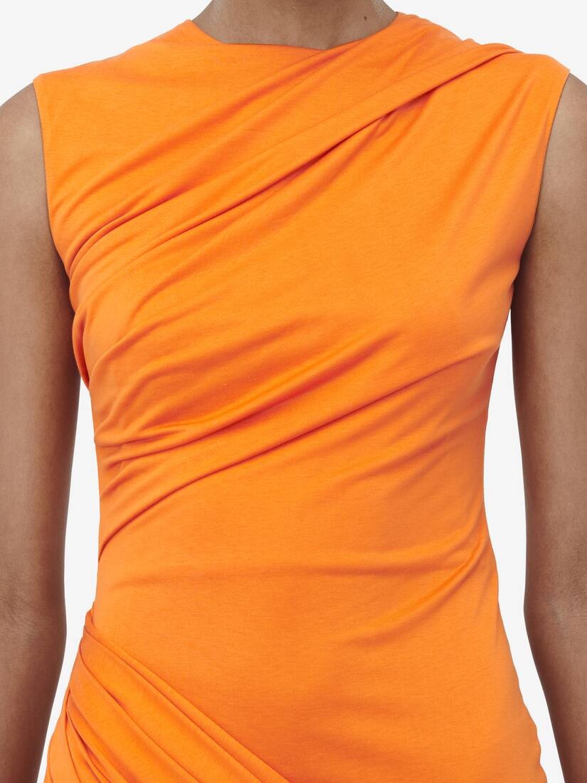 Asymmetric Gathered Dress - 5
