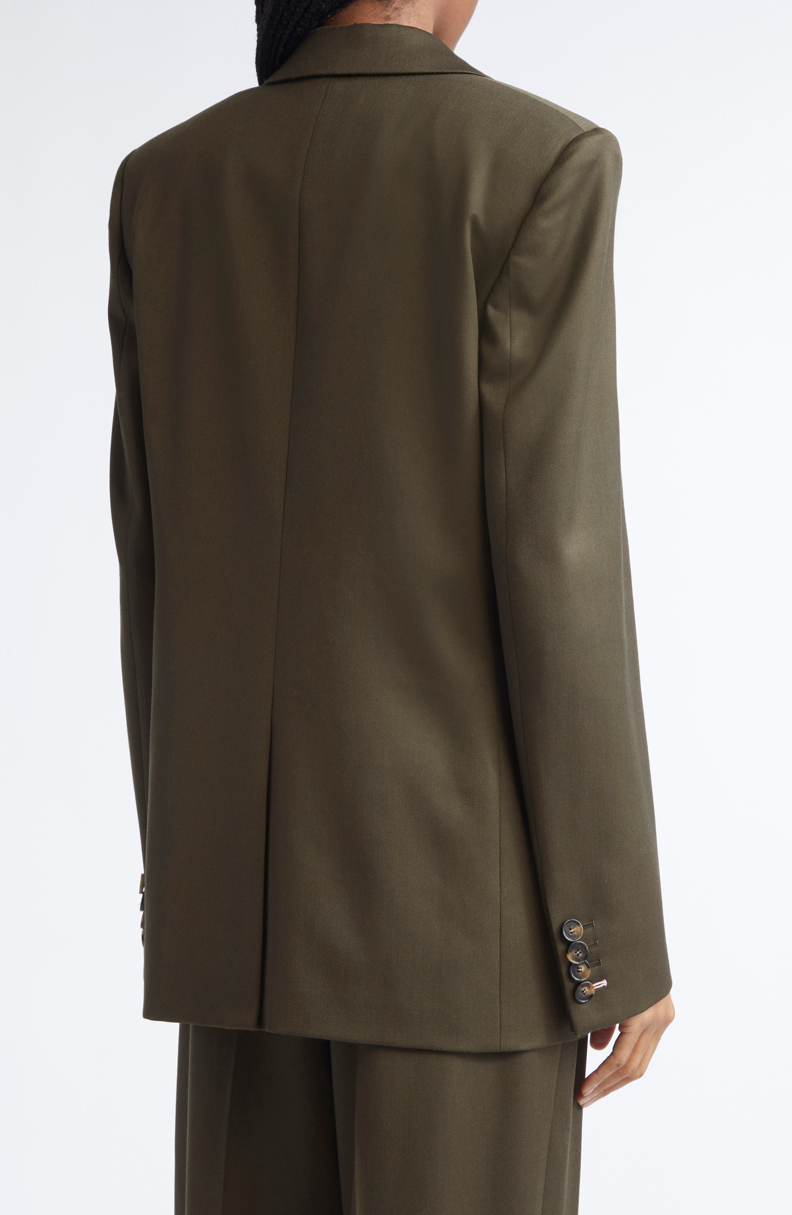 Stella McCartney Iconic Double Breasted Blazer in Khaki at Nordstrom - 2