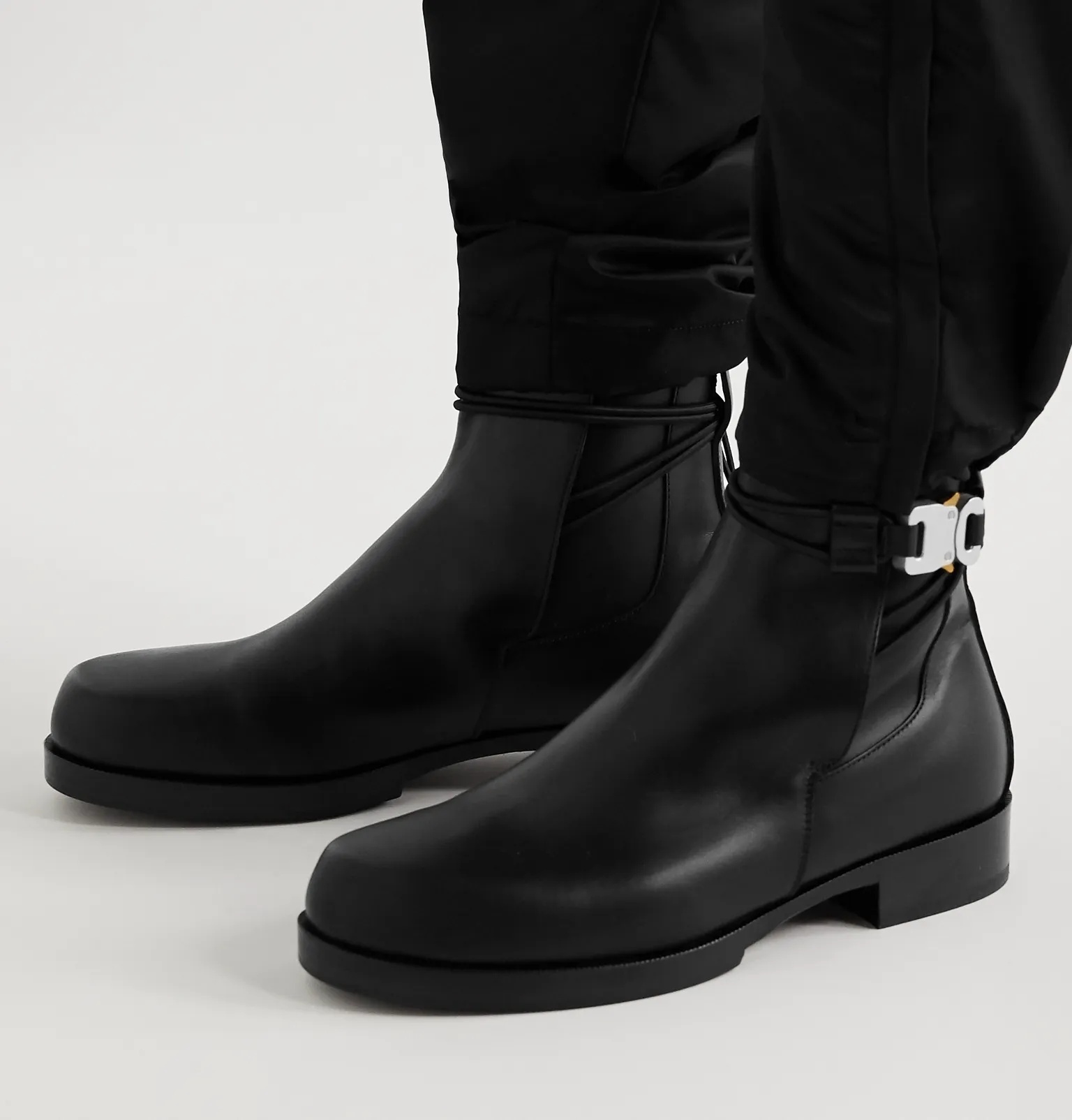 Buckled Leather Chelsea Boots - 4