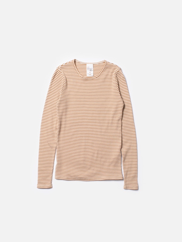 Jessy Striped Rib LS T-Shirt Brown/Offwhite Multi - 1