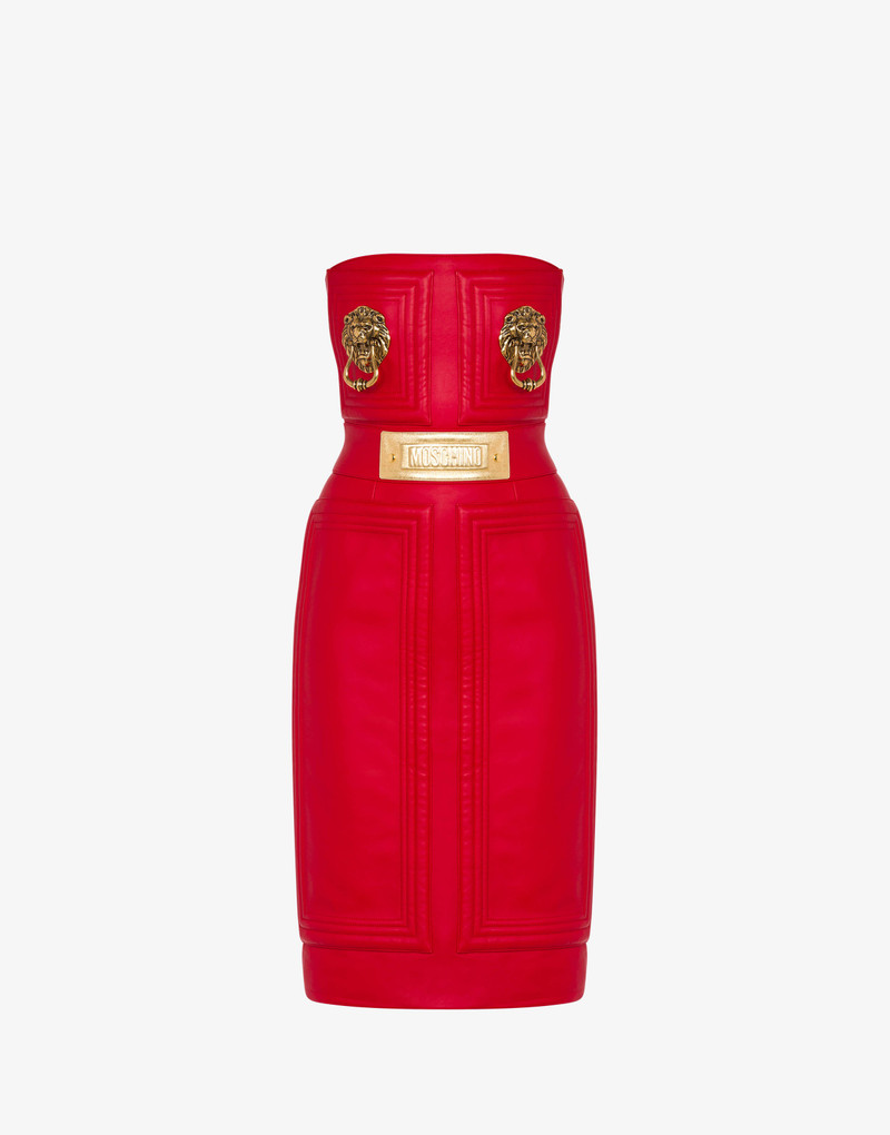 Moschino BAROQUE FURNISHINGS NAPPA LEATHER DRESS - AEF222D 370354702115 |  REVERSIBLE