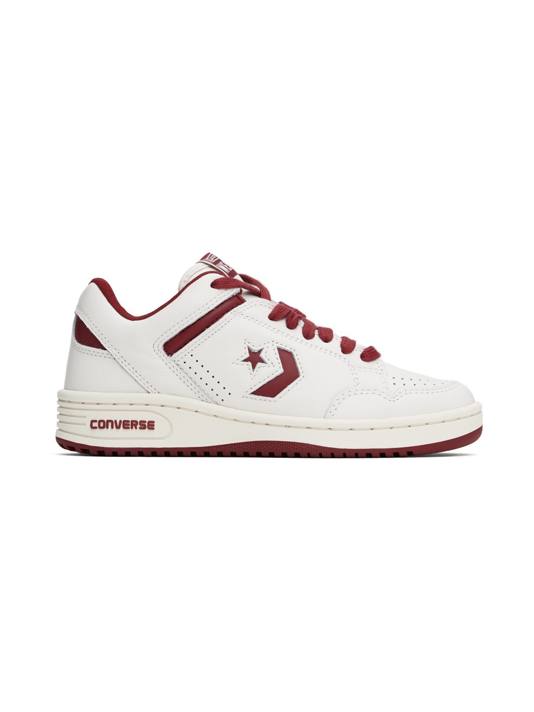 White & Red Weapon Sneakers - 1