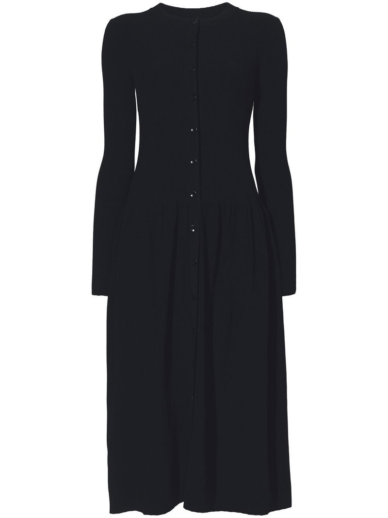 ribbed-knit button-front dress 1