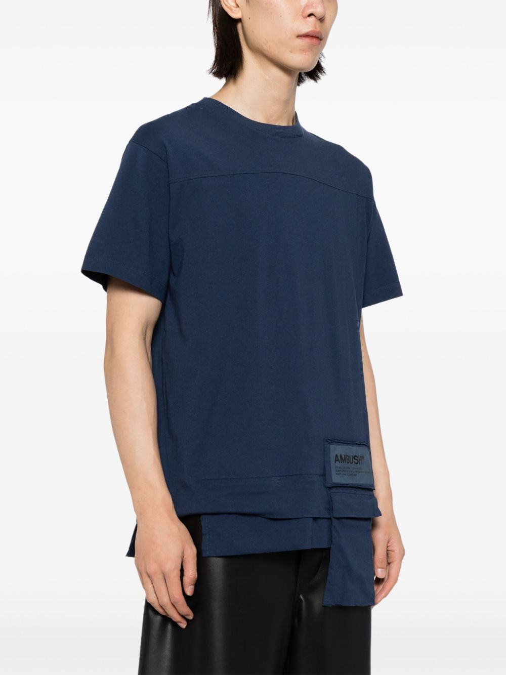 logo-patch cotton T-shirt - 3