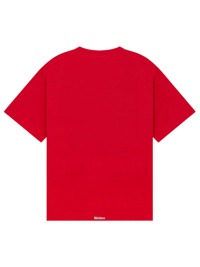 We11done Red Gothic Logo Print T-Shirt outlook