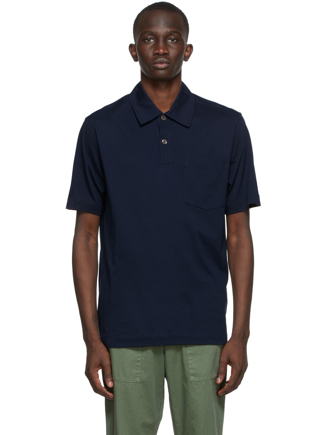 Navy Jersey Polo - 1