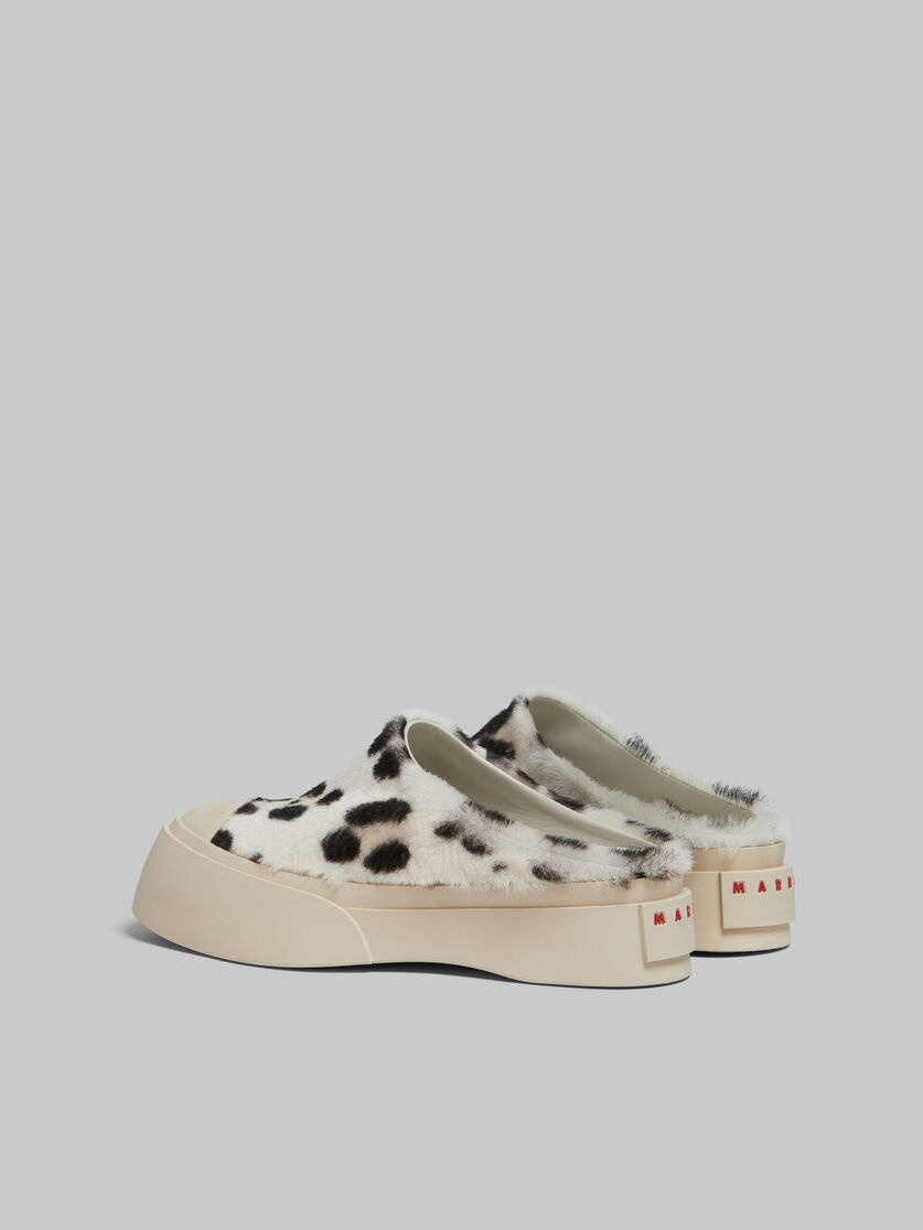 WHITE ANIMALIER PRINT SHEARLING PABLO SABOT - 3