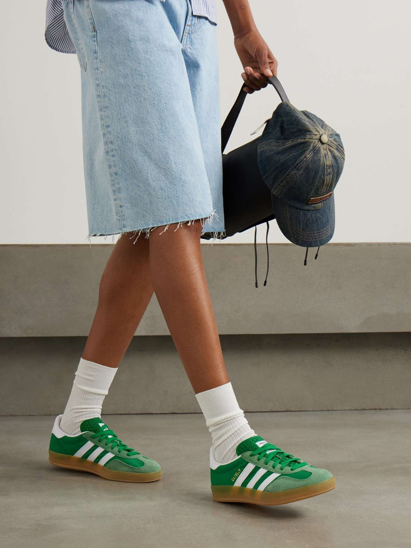 adidas Originals Gazelle Indoor leather and suede-trimmed nylon sneakers outlook