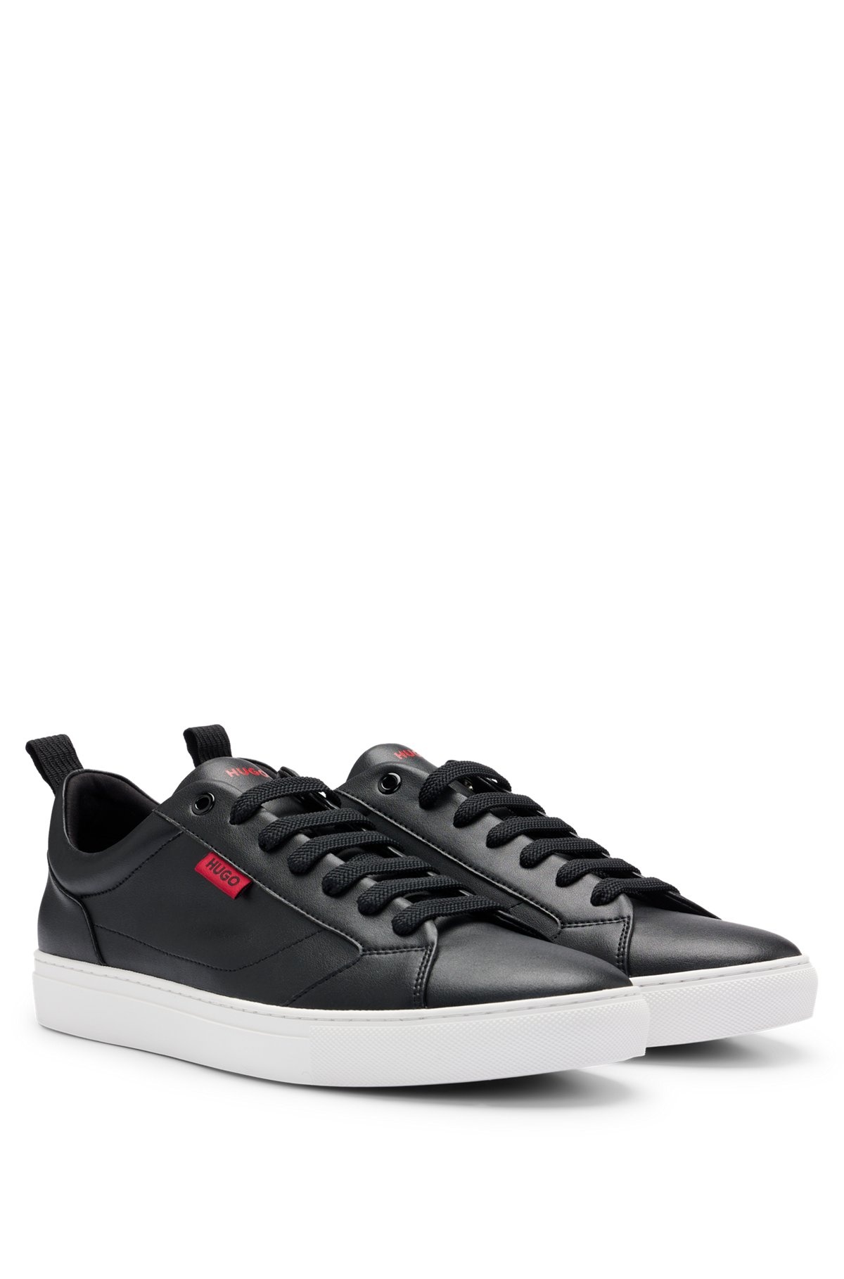 CUPSOLE TRAINERS IN FAUX LEATHER WITH LOGO FLAG - 2