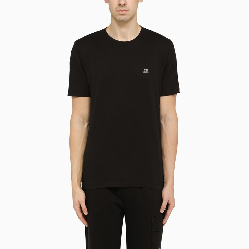 Black t-shirt with logo print on the chest - 1