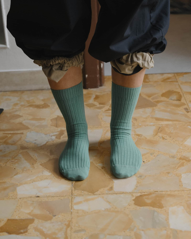 Rib Overankle Socks - Organic Cotton Rib 1