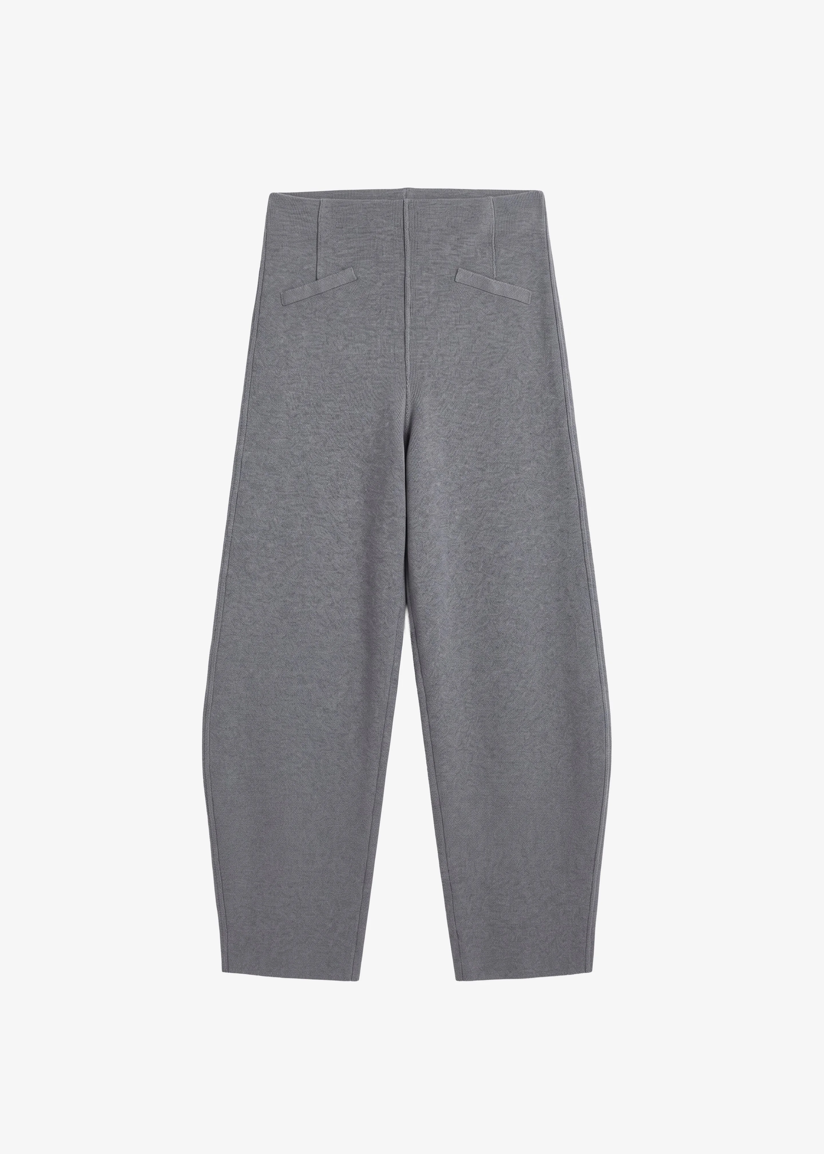 Enya Knit Barrel Leg Pants - Grey - 1